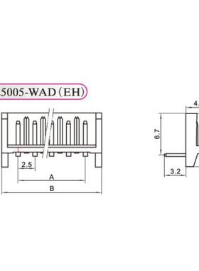 红星连接器EH-2AWD3A4A5A6A7A8WAD弯针带定位HX250052.5mm