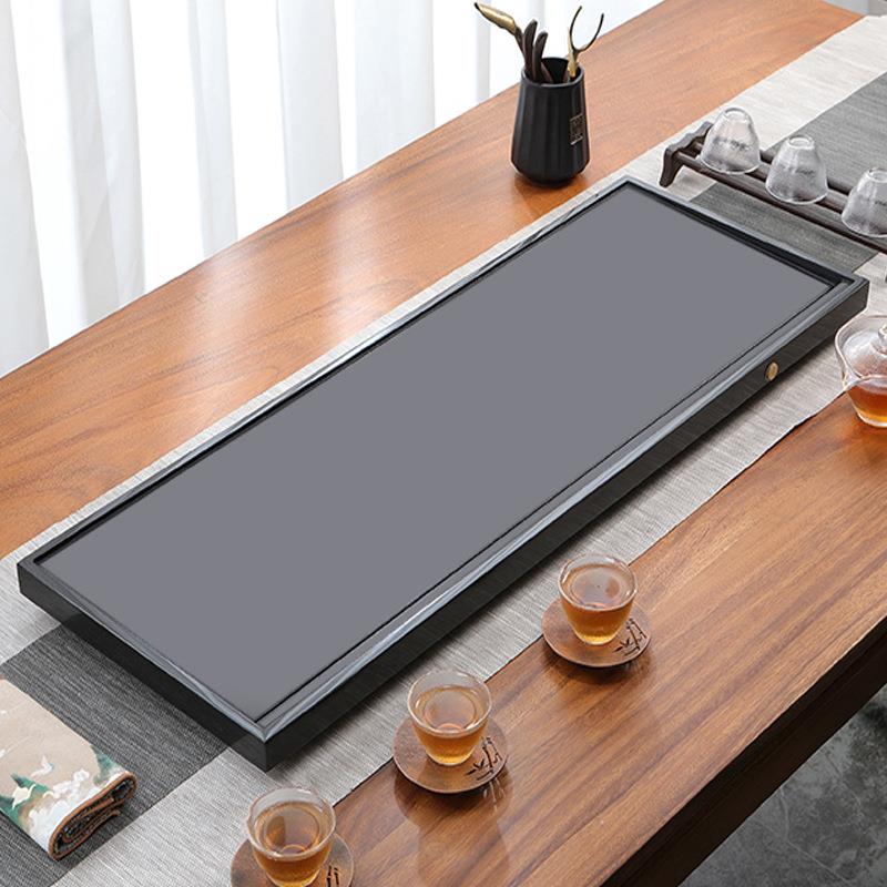 茶盘家用乌金石天然石头简约整块石材大小号2024新款茶海钉做石盘