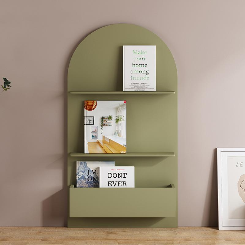 白色网红书架书柜钢琴烤漆壁挂置物架创意个性落地简易整装收纳