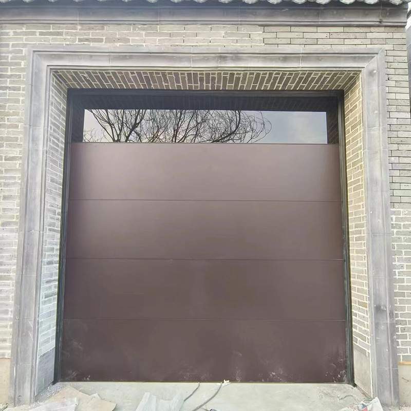 铝合金纯平铝板车库门 智能电动别墅翻板门 防盗感应拼接车库门