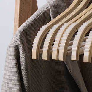 龙衣堂 竹木衣架 防滑可挂套装 环保实木晾晒衣撑木制木头衣架