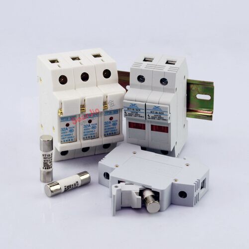 永信RT18-32X熔断器底座 10*38圆筒形保险丝底盒S导轨式指示灯R01