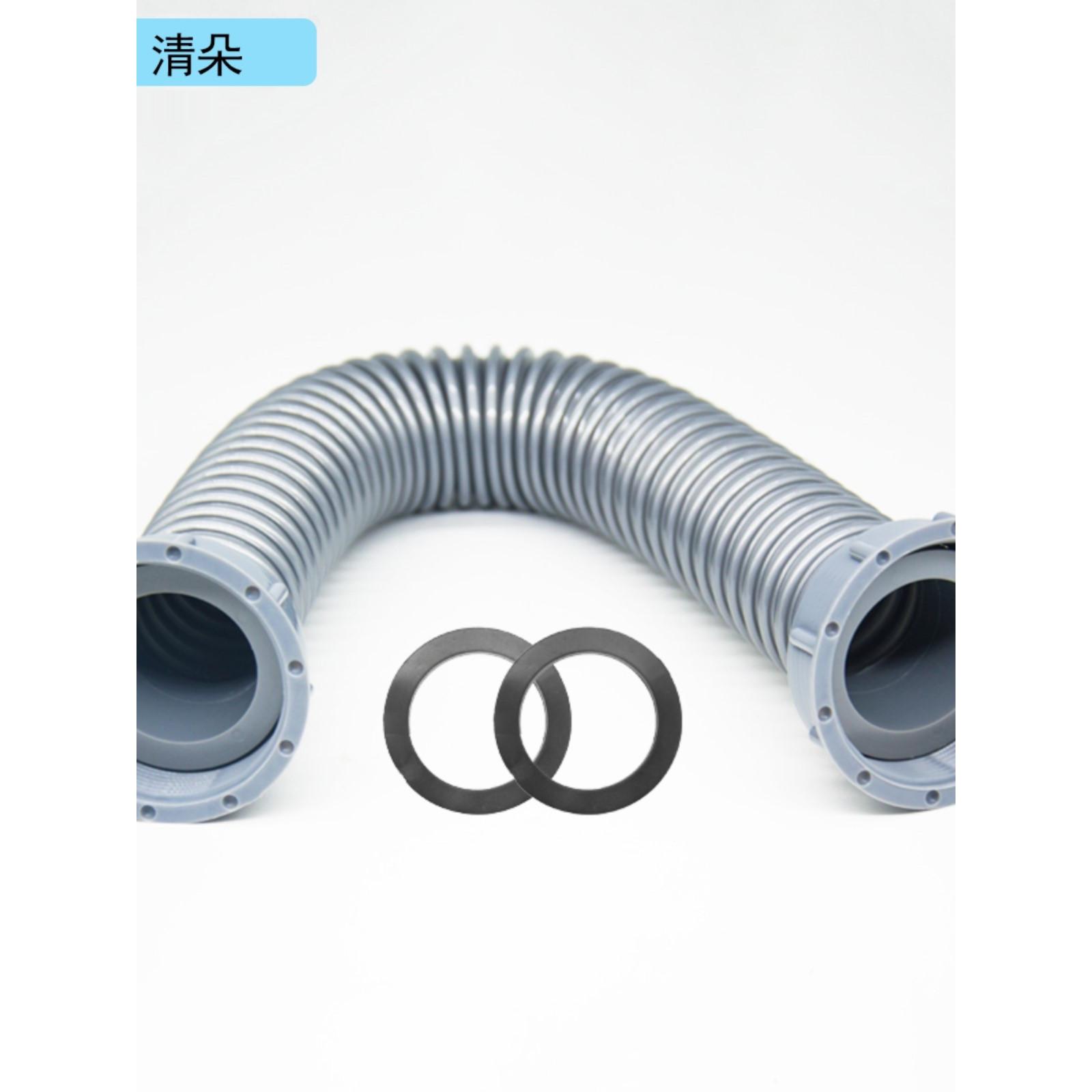 厨房洗碗池加粗加厚下水管塑料软管不锈钢双槽双螺纹连接排水管