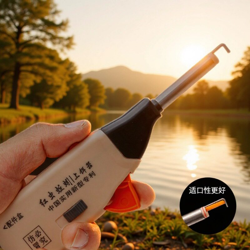 ?全自动黑坑控量强磁红虫上饵器新款不锈钢快速红虫枪挂钩器