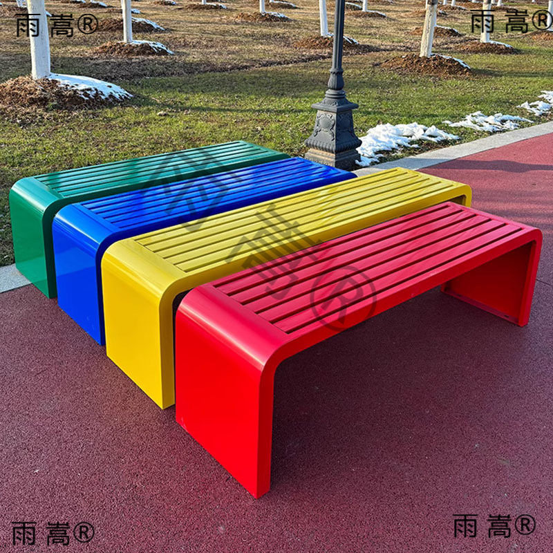 全铁艺长条凳公园椅户外长椅庭院不锈钢休闲靠背座椅商休闲排椅子
