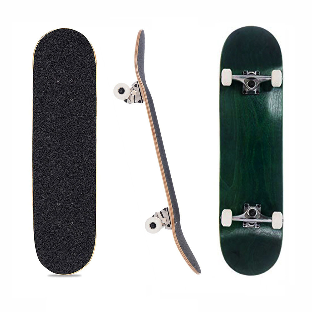 Fish skateboard外贸出口7层枫木双翘滑板 纯色图案31寸滑板
