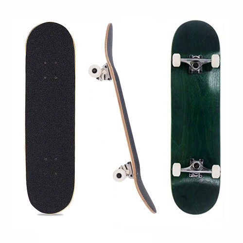 Fish skateboard外贸出口7层枫木双翘滑板 纯色图案31寸滑板