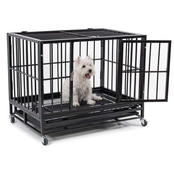 工厂直供 跨境出口方管宠物狗笼大中型犬带厕所宠物别墅可折叠