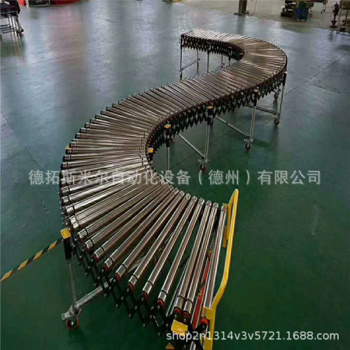 无动力伸缩滚筒输送机手推式滚筒输送线镀锌伸缩式滚筒线