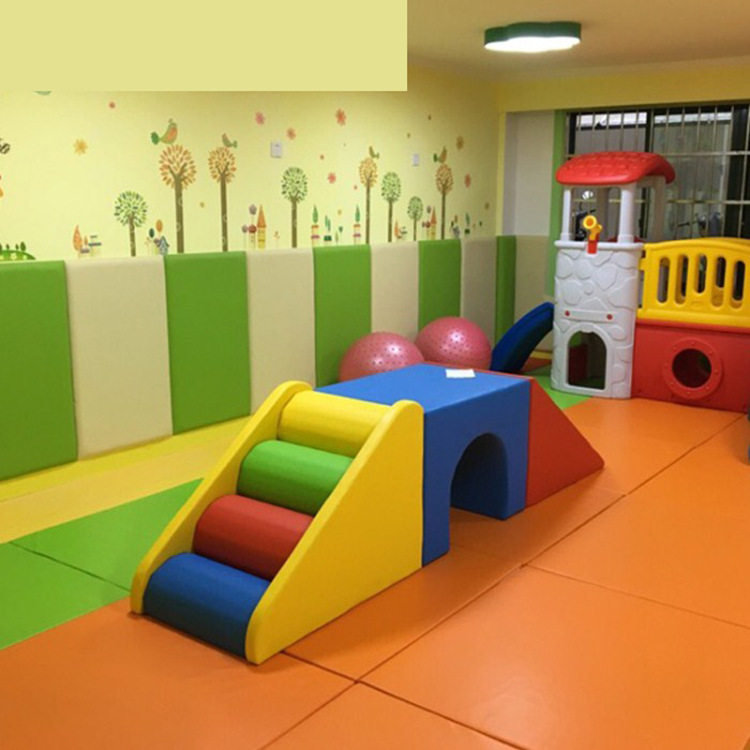 幼儿园软包H型爬滑钻洞组合