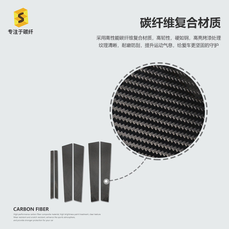宝马1系F20碳纤维B柱装饰贴