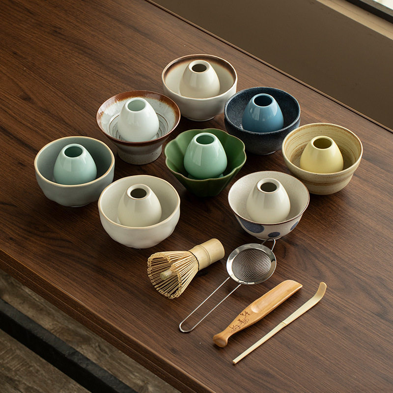 日式点茶工具五件套陶瓷茶筅跨境新品抹茶茶具套装百本立茶刷宋代