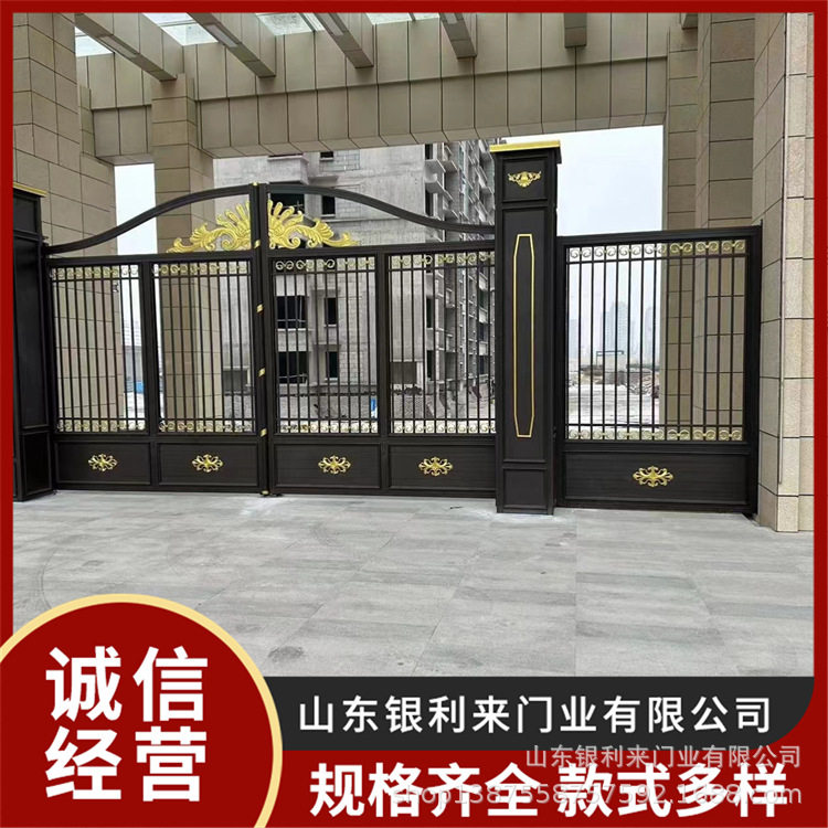定制新中式铁艺铝艺大门厂家