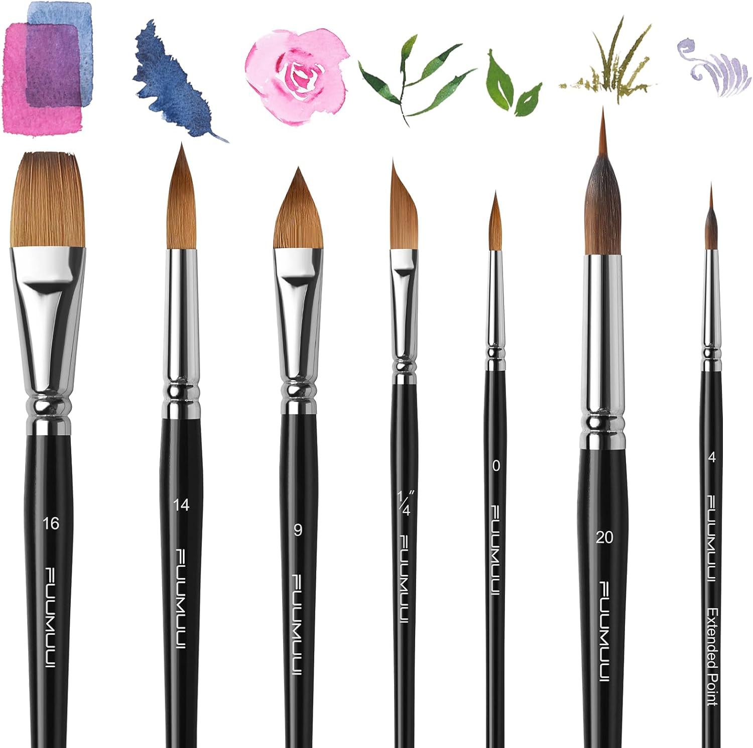 亚马逊新品One Stroke To Create A Flower水彩动物毛画笔勾线