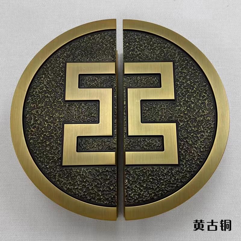 简约中式玻璃门拉手半圆形加厚仿古铜大门拉手豪华别墅木门把手