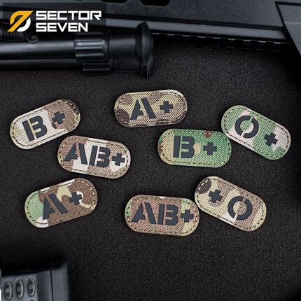 速发第识区 PVC户O战术军迷士气AB外+血型7别迷你魔术贴