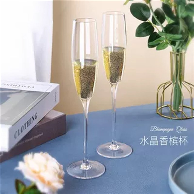 速发2025香槟杯套装创意水晶玻璃起泡酒杯6个装欧式高脚杯