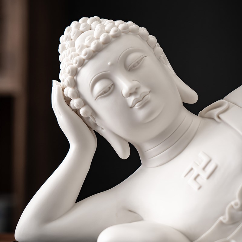 速发德化陶瓷卧佛如来释迦摩尼佛像睡佛禅意大师瓷收藏品白瓷装饰