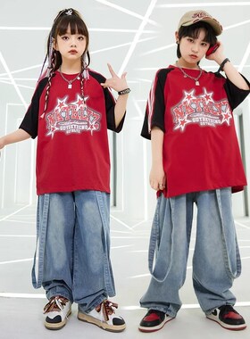 速发街舞少儿潮服男孩嘻哈宽松炸o套装少儿hiph街p街舞表演出服