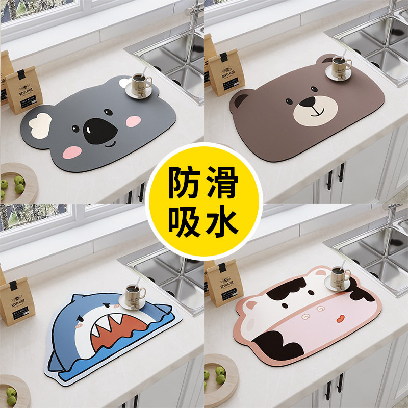 速发台面吸水速干垫碗盘硅藻泥厨房沥水防滑家用垫子杯垫隔热