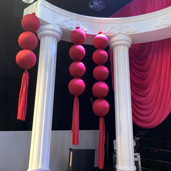 速发婚庆装饰弹力牛奶丝布艺圆形球串婚礼背景墙吊饰美陈橱窗泡沫