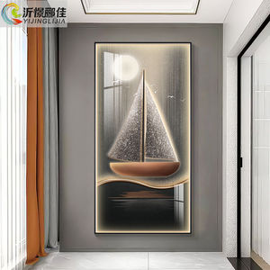 速发风憬郦佳一帆走顺玄关装饰画竖版高档沂廊过道壁画入户正对门