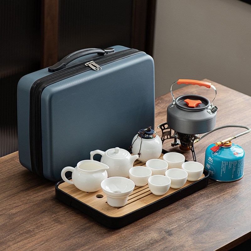 速发炉Ce户外煮茶J便携式旅行茶具器装带烧水功夫车载露营泡茶套