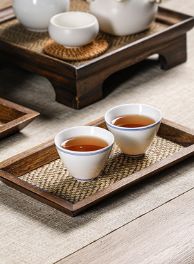 速发泰国木质长方形茶盘家用放茶杯茶托盘酒店茶水杯子托盘茶
