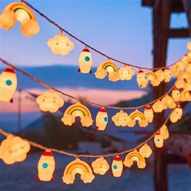 速发星星摆朵小彩灯闪灯卧室装饰灯儿童帐篷云房间生日灯摊装饰灯