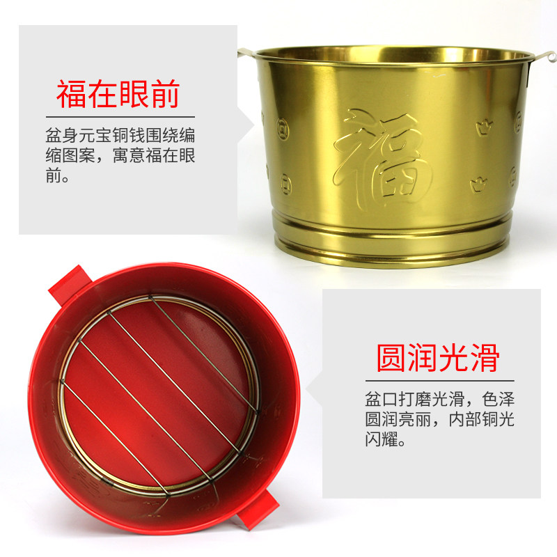 速发家用祭祀烧纸盆聚宝盆焚烧盆烧经盆不锈钢火盆烧纸桶化宝