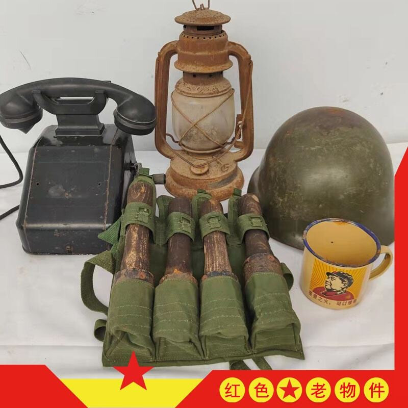 抗战革命老物件红色文化纪念品摆件行头盔复古装饰道具摆件