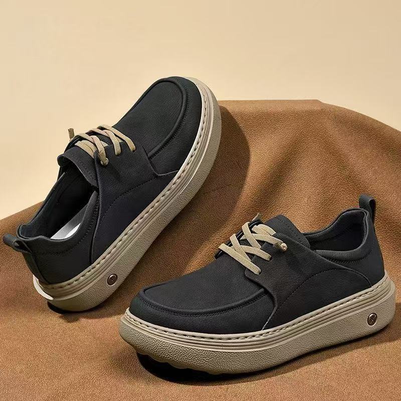 男鞋时尚百搭休闲板鞋爆款低帮厚底潮鞋休闲鞋舒适百搭潮流帆布鞋