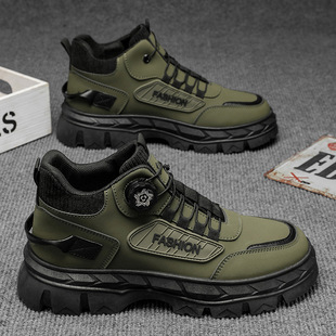 新款 百搭休闲潮流老爹鞋 男士 马丁靴子厚底工装 防水防滑 潮鞋 秋冬季