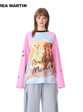 【张真源陈立农同款】ANDREA MARTIN新款前后两穿趣味印花T恤