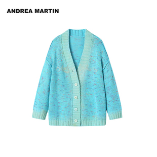 ANDREA 毛针织衫 喷涂花纱开衫 MARTIN秋冬新款