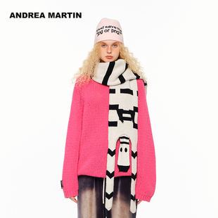 绵羊毛套头毛衣亮片点缀宽松多色毛针织衫 MARTIN冬新款 ANDREA
