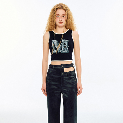 ANDREAMARTIN印花字母吊带背心