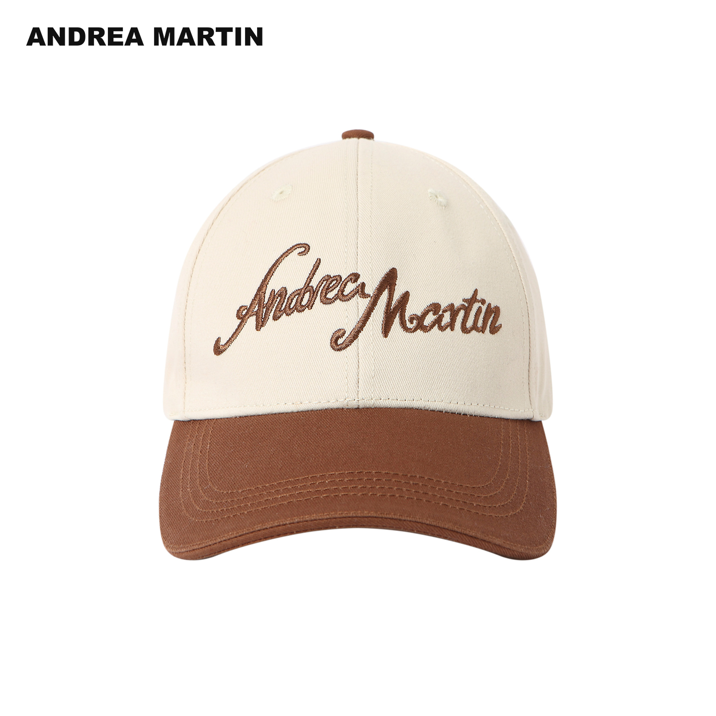 ANDREA MARTIN 经典男女同款帽子简约拼色品牌刺绣鸭舌帽