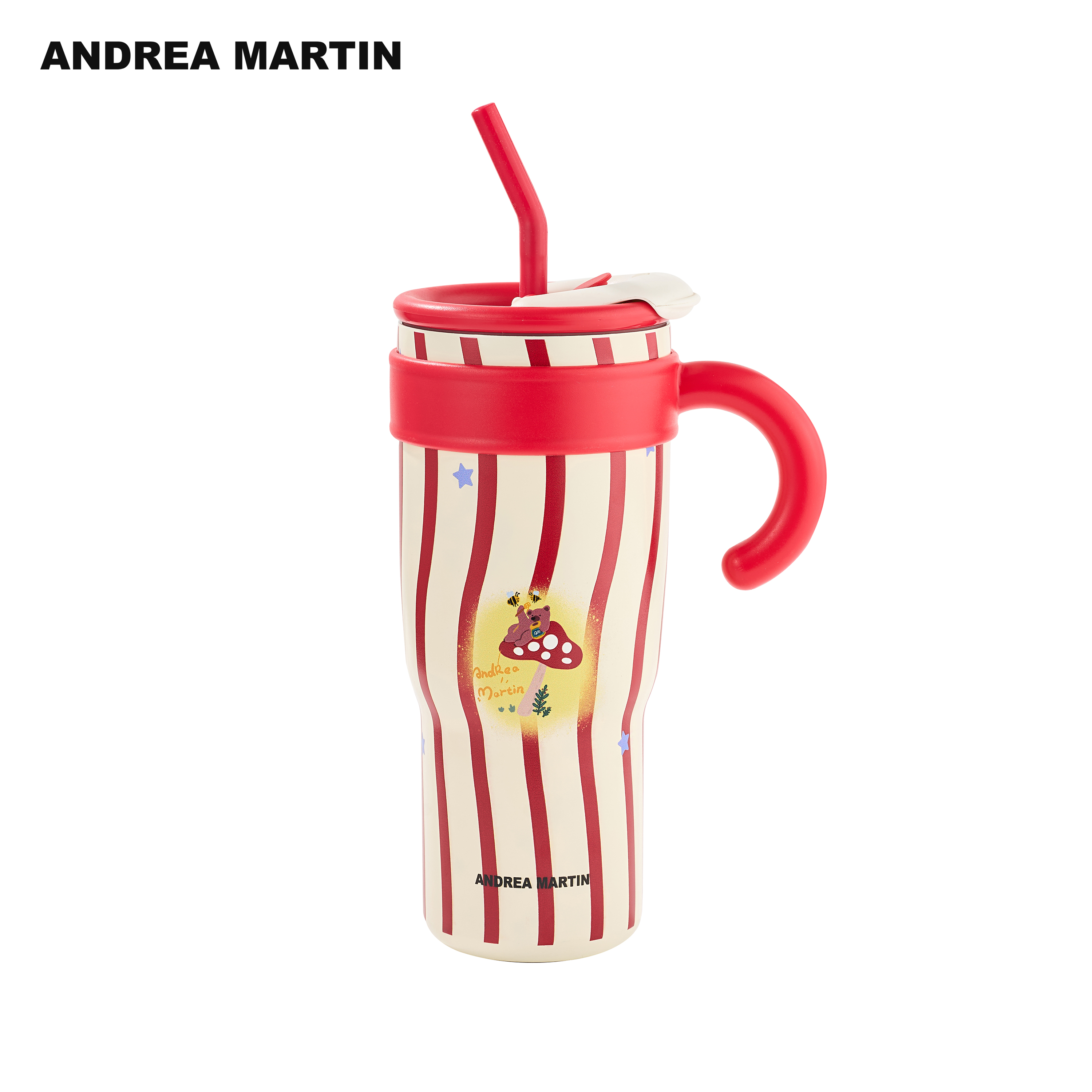 ANDREA MARTIN 定制趣味动漫多彩印花保温吸管水杯