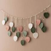 新品 北欧手工编织树叶挂毯波西米亚夹照片民宿卧室儿童房背景墙