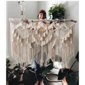 流苏挂毯北欧编织手工ins壁挂画 饭厅客厅床头婚礼背 画布民宿软装