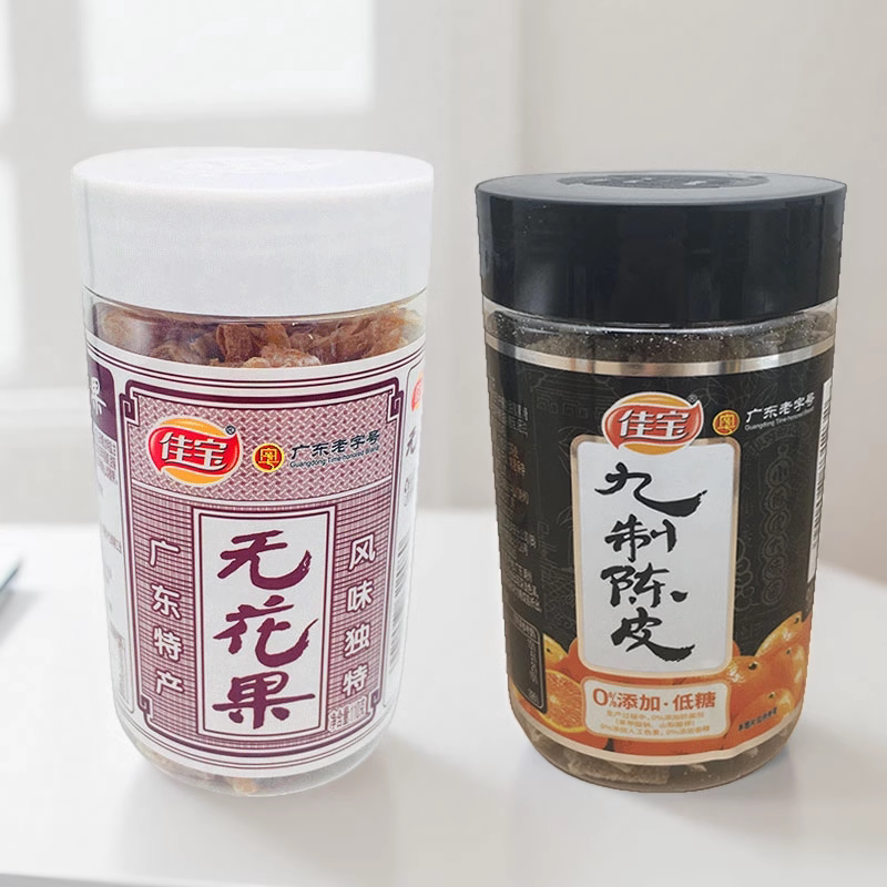 110克广东特产佳宝无花果陈皮瓶装酸甜零食坐车常备泡水泡茶
