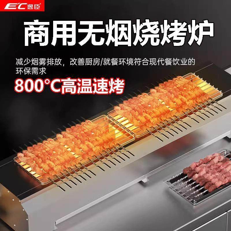 商用大型电烧烤炉无烟两侧加热光波发热面筋烧烤架羊肉串生蚝摆摊