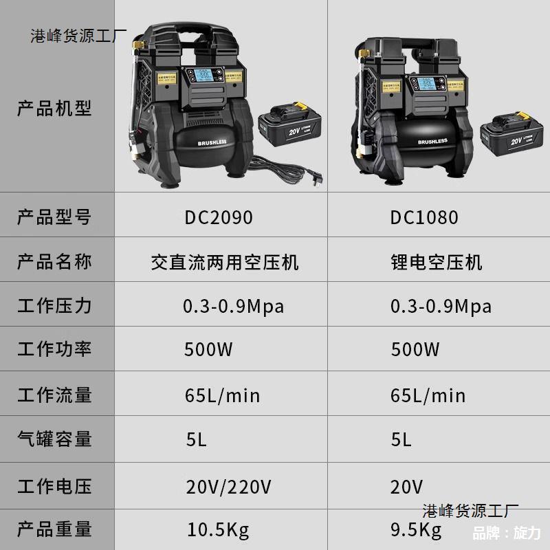 铁成锂电空压机无线充电式便携小型静音高压大功率气泵交直流直销