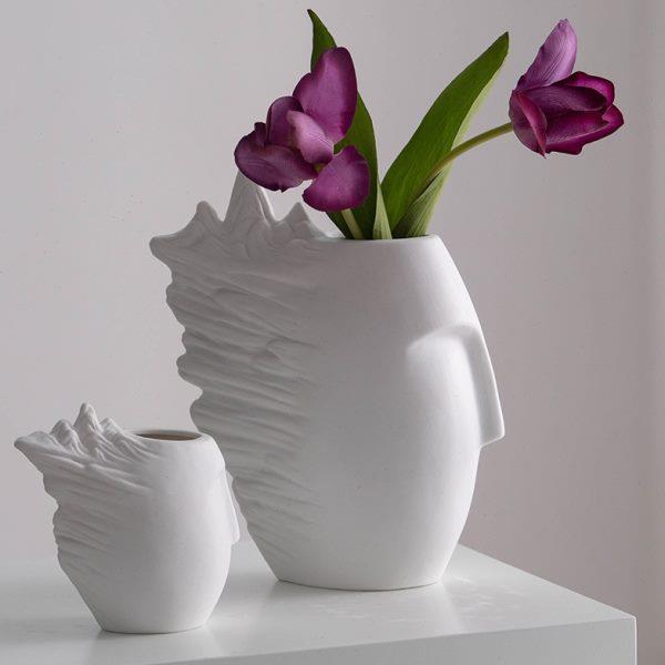 餐桌摆件客厅创意样板间装饰品干花花瓶陶瓷电视柜抽象艺术软装