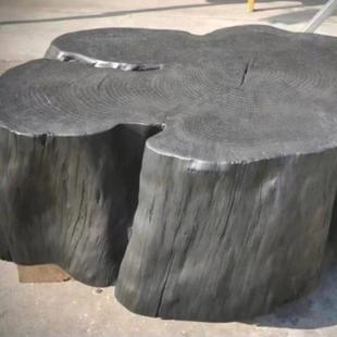 侘寂根雕木头墩子茶几木桩树桩实木摆件家用木墩树墩底座茶几碳化