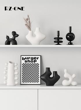 现代简约抽象家居装饰品客厅电视柜北欧高级感样板间软装酒柜摆件