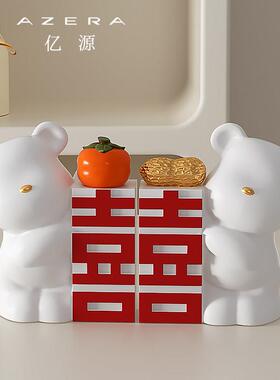 结婚礼品装YZ381326饰摆婚饰新婚贺情订卧室婚房寓意暴力礼侣熊送