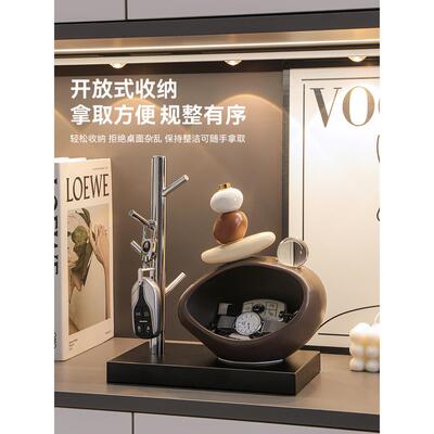 石来运转钥匙收纳玄乔关摆件家入户客酒柜电视241008石柜居装饰品