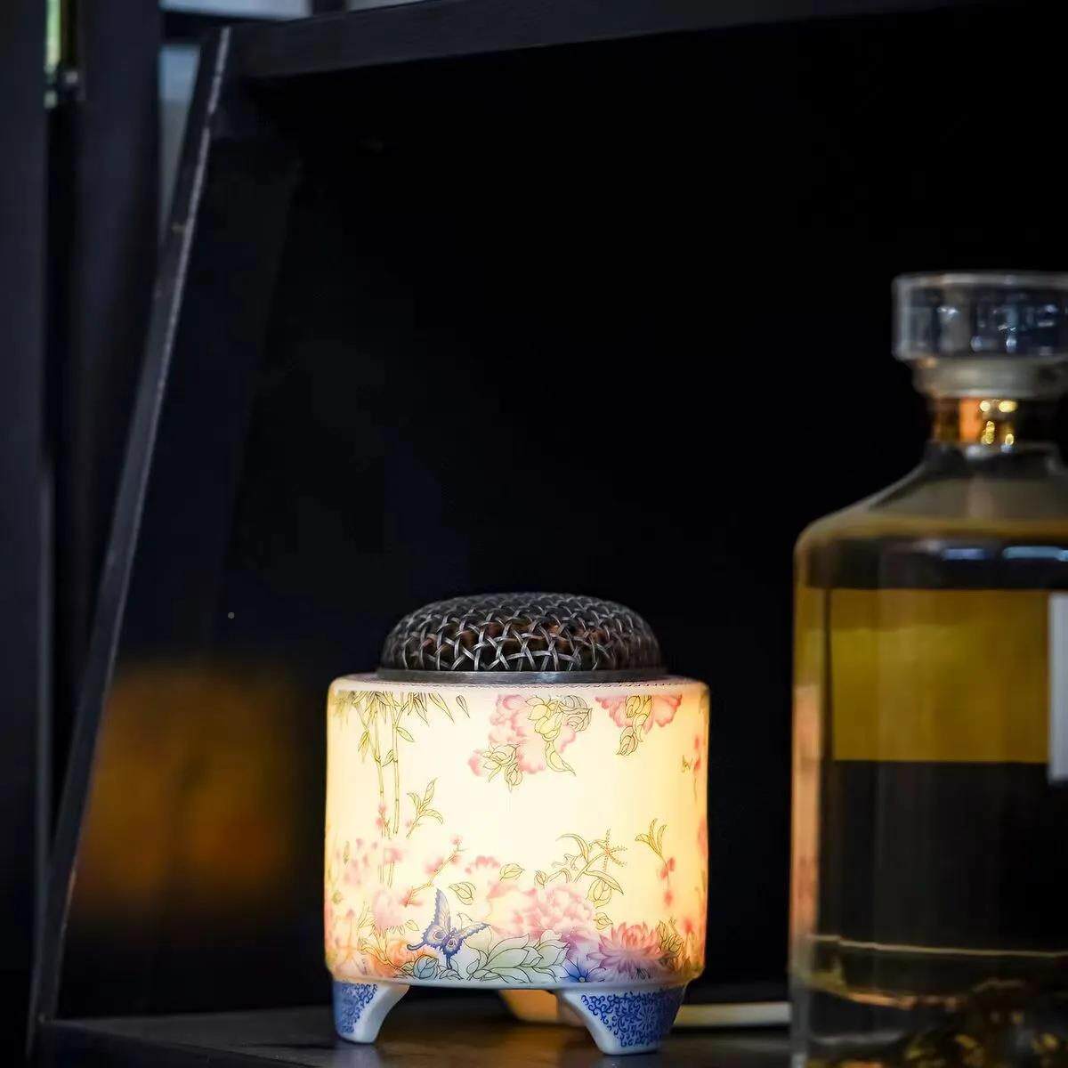 高温夜灯电子电熏子香炉蝶恋花灯光用夜灯定时炉珐琅彩电香香炉家